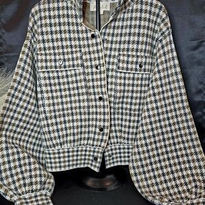 Houndstooth Patterned Jacket
